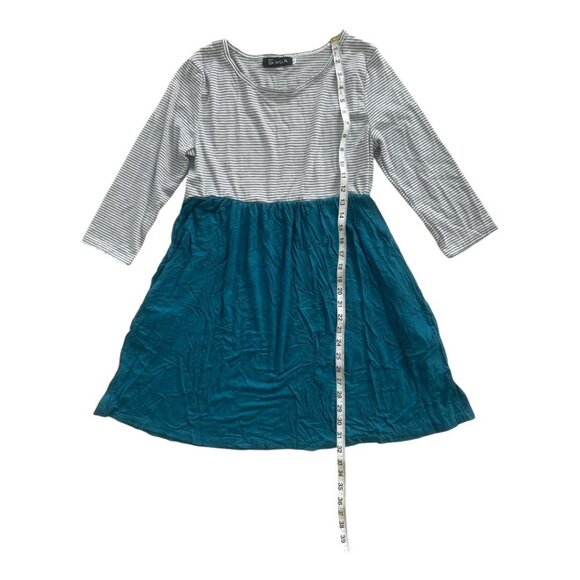 Women's Striped Casual Round Neck Knitted Dress - Picture 5 of 6